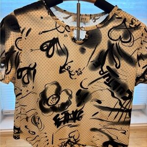 Byer California Graphic Crop Blouse